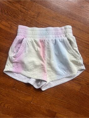 Athleta girls 7 Pastel Tie-Dye Shorts in Pink, Blue, Cream